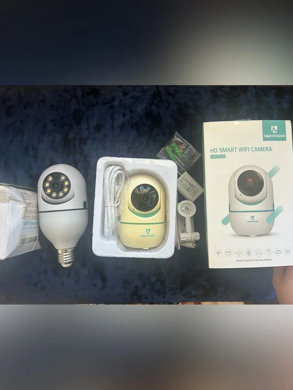 Two HD Smart WiFi Camera - White & Cream